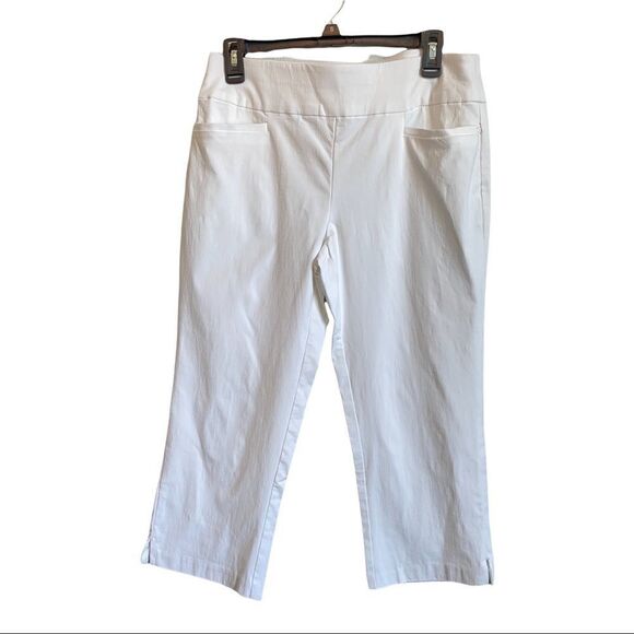 Christopher & Banks Signature Slimming White‎ Pull On Capris - Size 8 - Picture 2 of 9